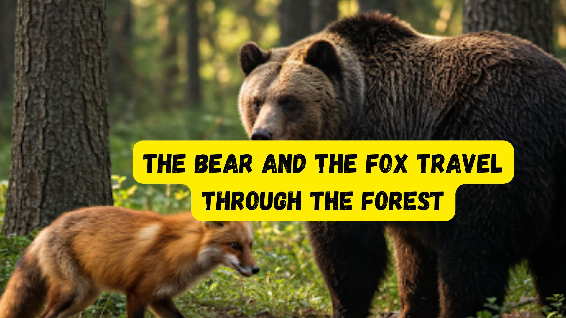 The Bear and the Fox Travel Through the Forest